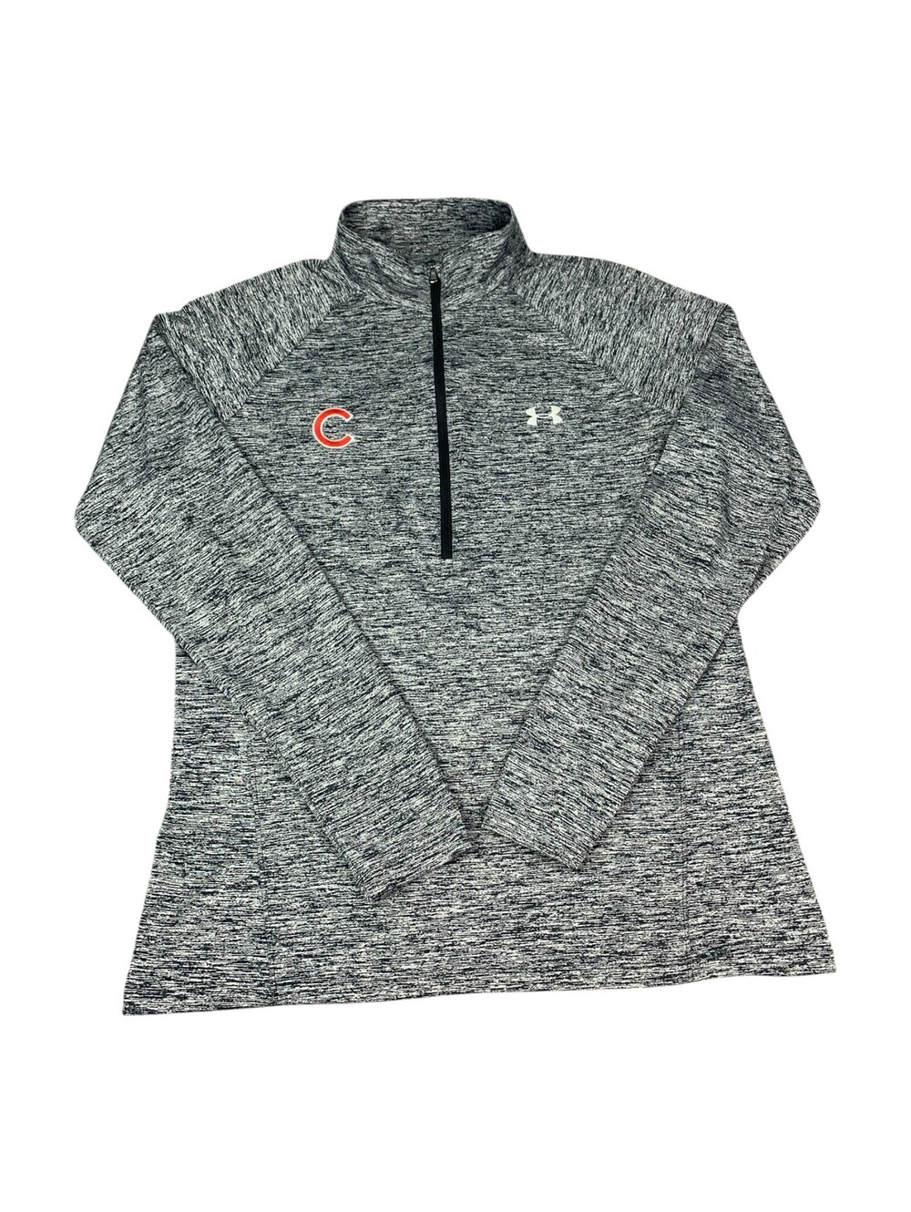 Chicago Cubs Women’s 1/4 Zip Pullover Top, Under Armour, Gray, Size XL